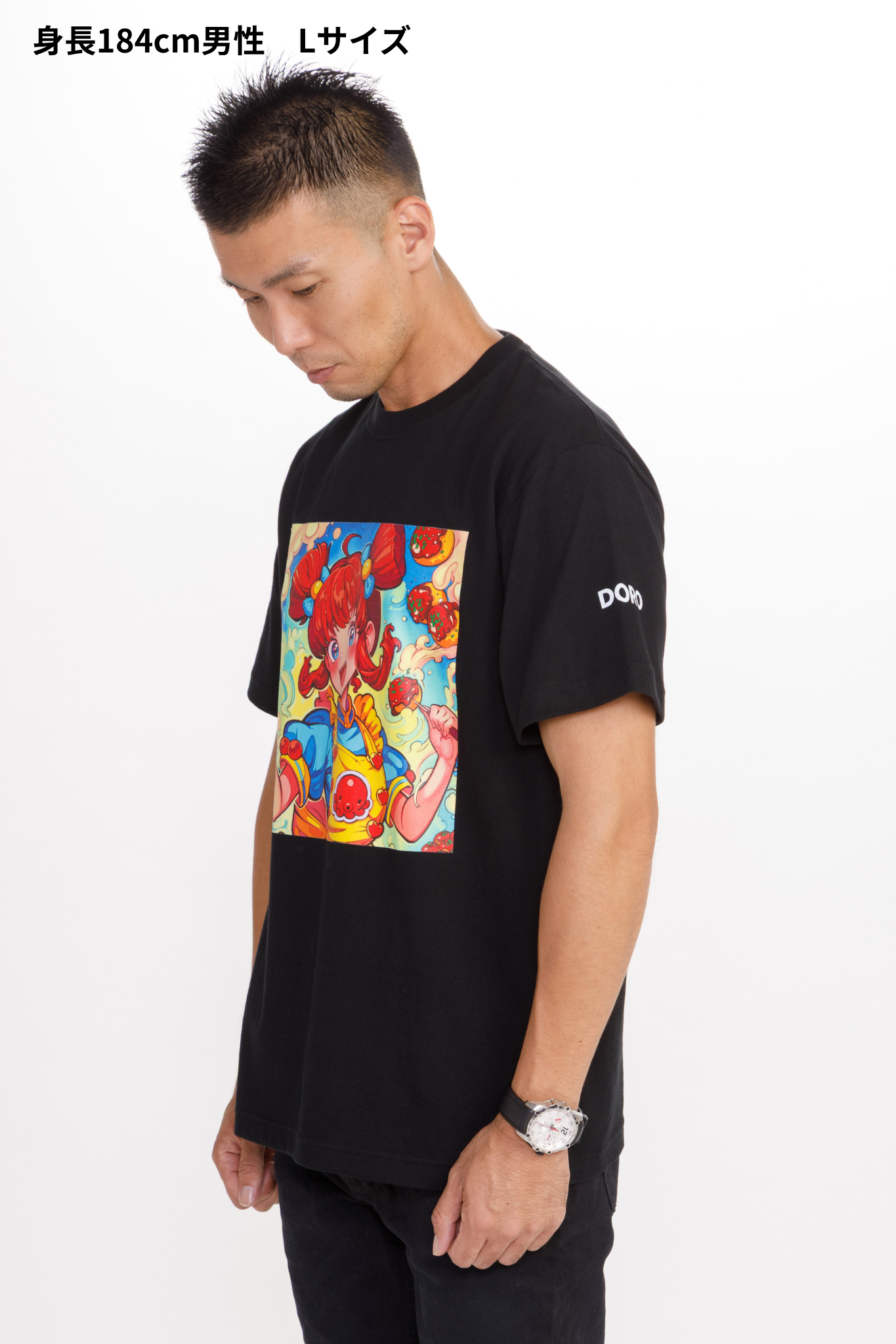 どろソースTシャツ × こたこちゃん 黒(MEN)
