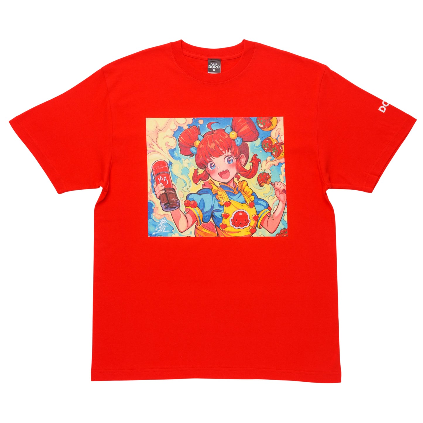 どろソースTシャツ × こたこちゃん　赤（WOMEN）