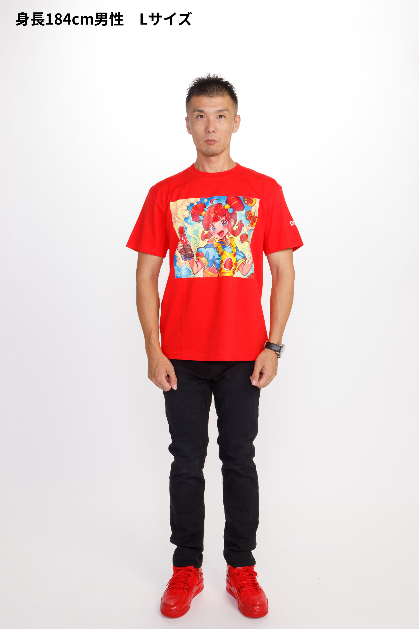 どろソースTシャツ × こたこちゃん　赤（MEN）