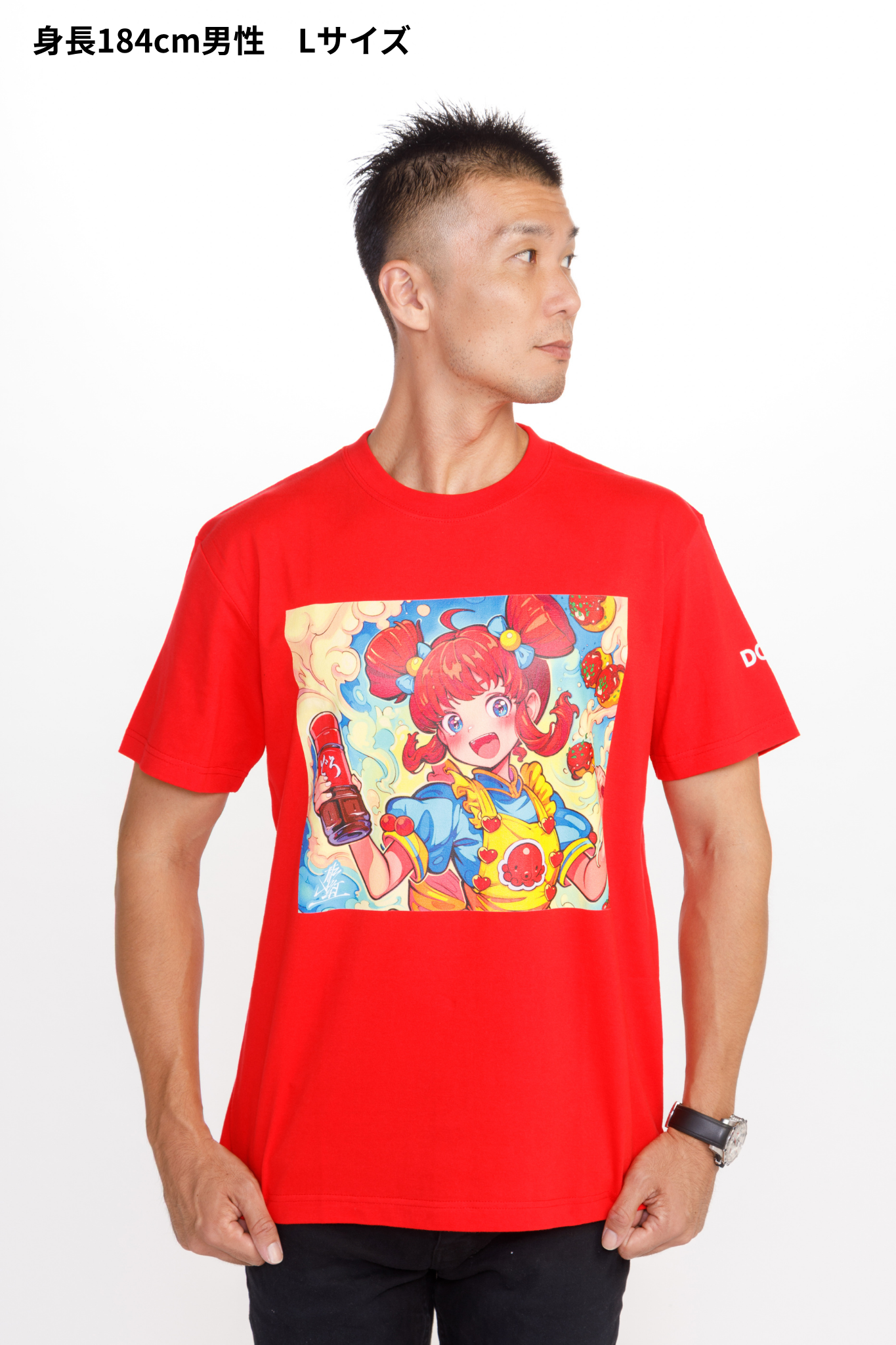 どろソースTシャツ × こたこちゃん　赤（MEN）