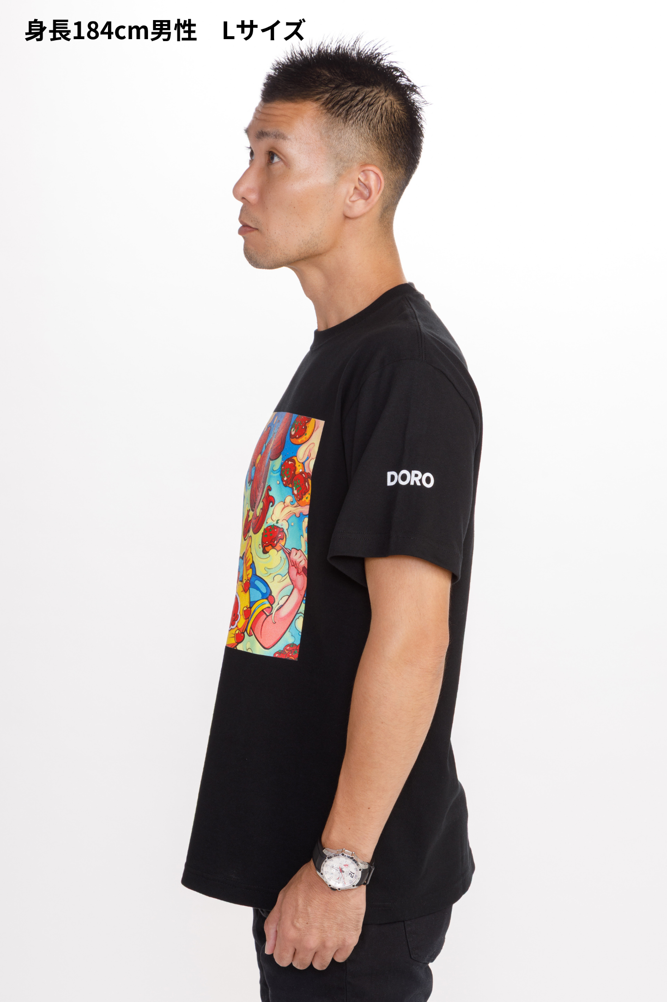 どろソースTシャツ × こたこちゃん　黒（MEN）