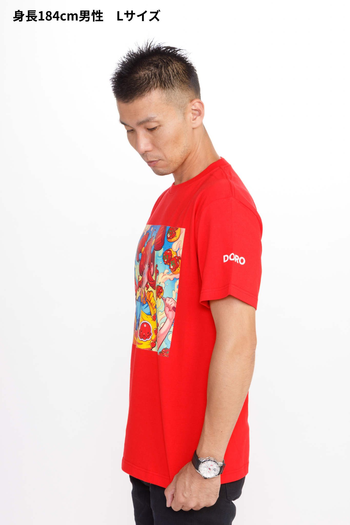 どろソースTシャツ × こたこちゃん　赤（MEN）