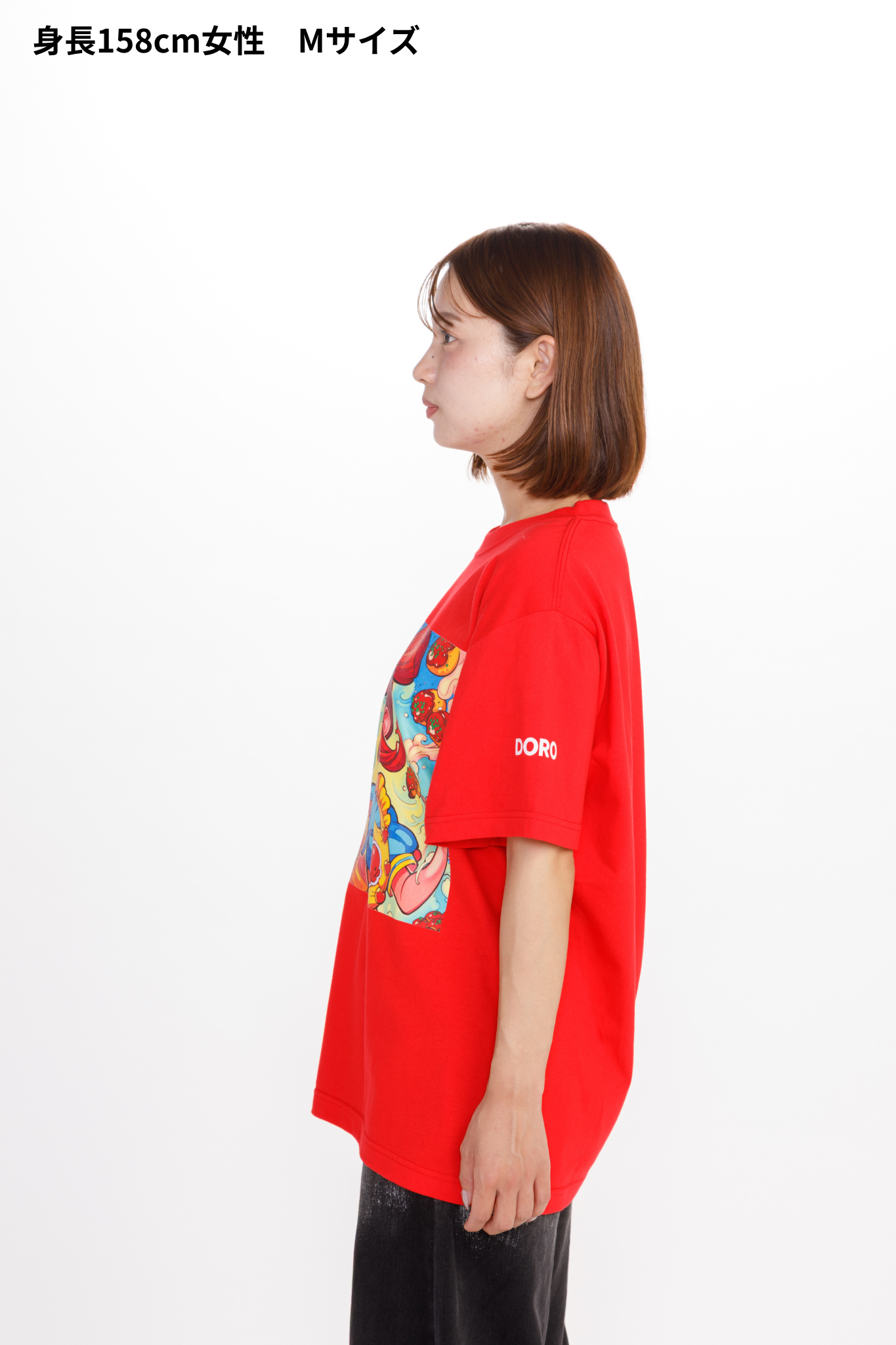 どろソースTシャツ × こたこちゃん　赤（WOMEN）
