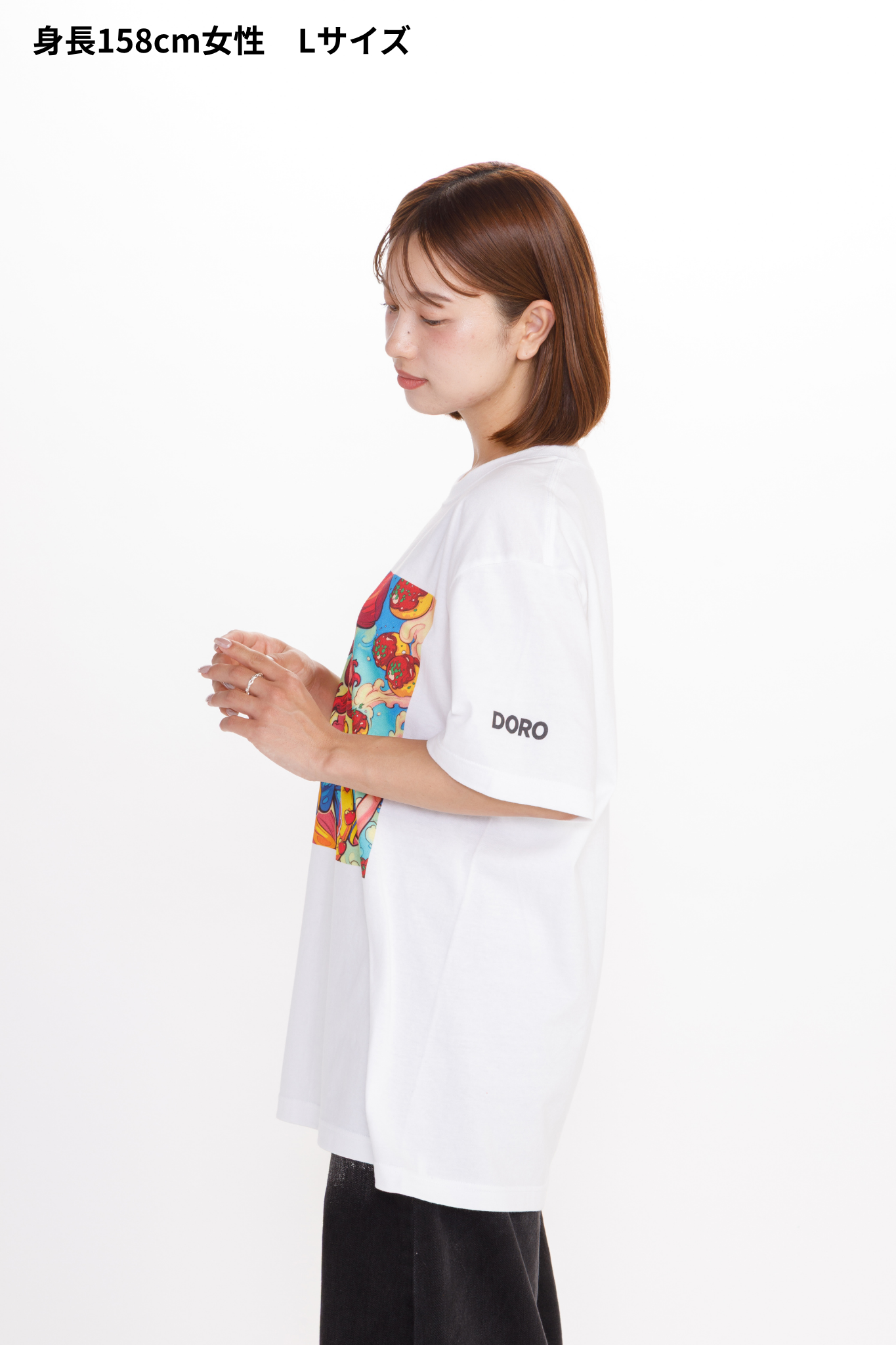 どろソースTシャツ × こたこちゃん　白（WOMEN）